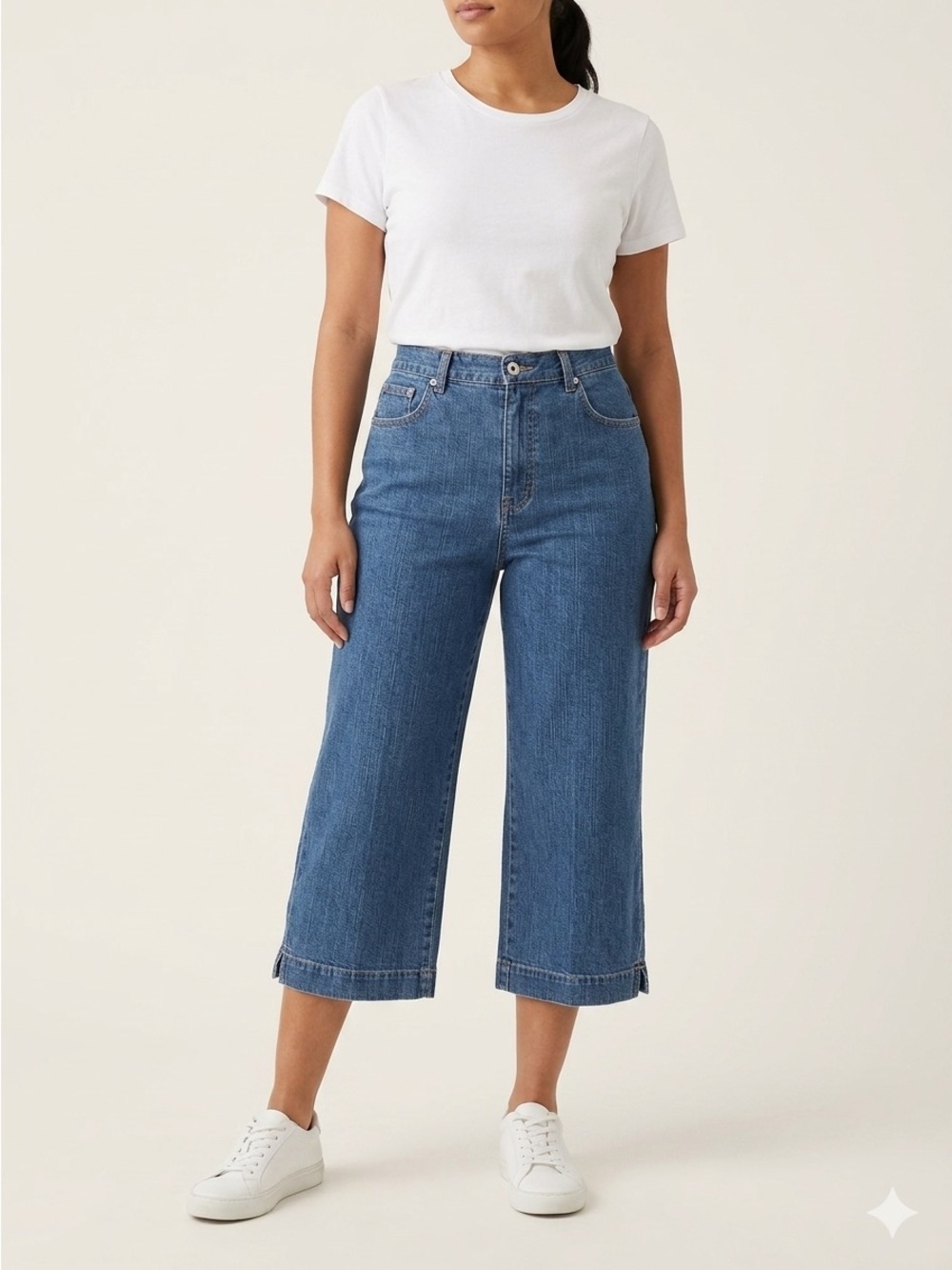 Vintage High-Rise Straight Leg Capri Culotte Jeans - 6